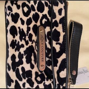Juicy Couture leopard velour wristlet